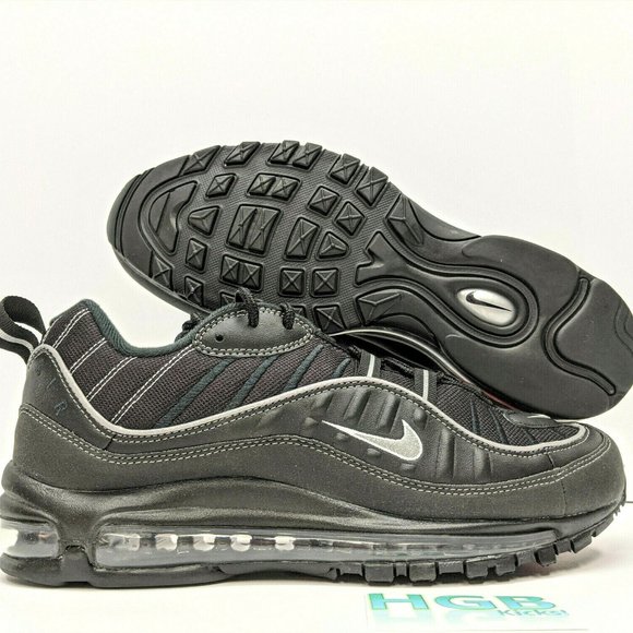 Nike Shoes Nike Air Max 98 Mens Black Metallic Grey Running Poshmark